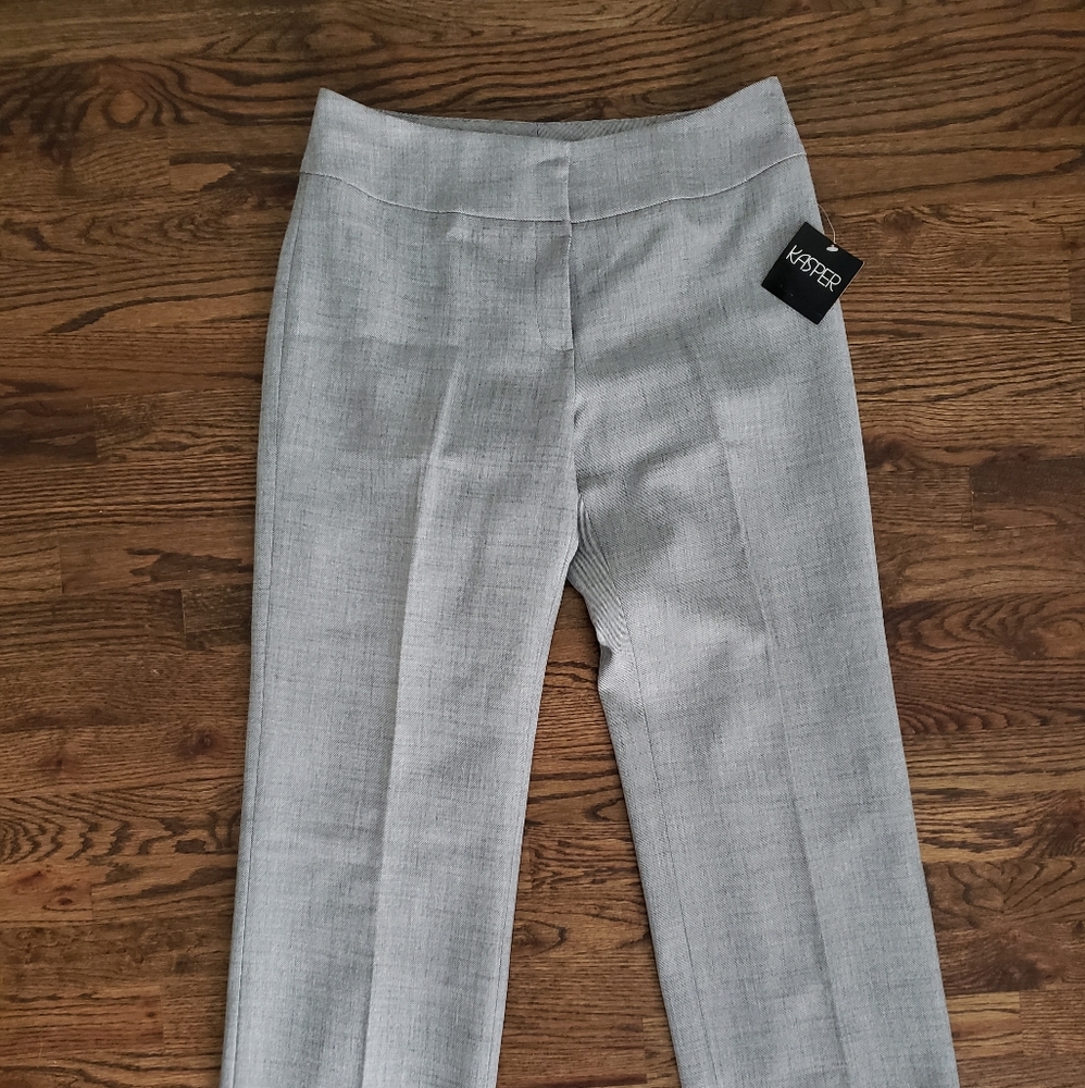 Size 6 Kasper Gray Tweed Lined Dress Trousers